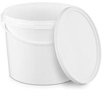 BenBow Secchio con coperchio 3l bianco 20x 3 litri sicuro per gli alimenti, stabile, ermetico, a prova di perdite, inodore - contenitore di plastica, con manico - vuoto
