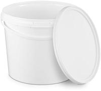 BenBow Secchio con coperchio 5l bianco 1000x 5 litri sicuro per gli alimenti, stabile, ermetico, a prova di perdite, inodore - contenitore di plastica, con manico - vuoto