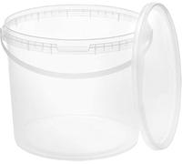 BenBow Secchio con coperchio 5l trasparente 20x 5 litri - sicuro per gli alimenti, stabile, ermetico - secchio di plastica con manico - vuoto