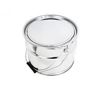 BenBow Secchio di latta da 10 L con coperchio e anello di bloccaggio - ermetico, opaco, vuoto, rotondo - contenitore di conservazione con manico in metallo