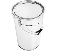 BenBow Secchio di latta da 4x 25 L con coperchio e anello di bloccaggio - ermetico, opaco, vuoto, rotondo - contenitore di conservazione con manico in metallo