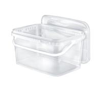 BenBow Secchio rettangolare con coperchio 1x 5l trasparente - adatto al contatto con alimenti, contenitore di plastica impilabile con manico - vuoto