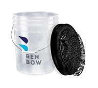 BenBow - Set professionale: secchio lavaggio con coperchio e filtro antisporco - 20 litri trasparente - resistente e versatile - perfetto per il lavaggio dell'auto - all'autolavaggio - officina auto