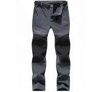 BenBoy Pantaloni Trekking Uomo Invernali Impermeabile Caldo Pantaloni Softshell Outdoor Pantaloni da Arrampicata Escursionismo,KZ1602-Grey1-S