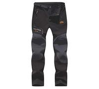 BenBoy Pantaloni Trekking Uomo Invernali Impermeabile Caldo Pantaloni Softshell Outdoor Pantaloni da Arrampicata Escursionismo,KZ1602-Black1-XL