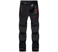 BenBoy Pantaloni Trekking Uomo Invernali Impermeabile Pantaloni da Sci Neve Arrampicata Escursionismo Caldo Pantaloni Softshell Outdoor,KZ41037M-Black1-XS
