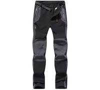 BenBoy Pantaloni Trekking Uomo Invernali Impermeabile Pantaloni da Sci Neve Arrampicata Escursionismo Caldo Pantaloni Softshell Outdoor,KZ21037M-Black-XL