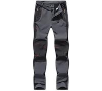 BenBoy Pantaloni Trekking Uomo Invernali Impermeabile Pantaloni da Sci Neve Arrampicata Escursionismo Caldo Pantaloni Softshell Outdoor,KZ21037M-Dark Grey-XS