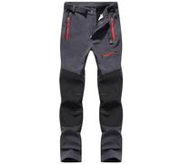 BenBoy Pantaloni Trekking Uomo Invernali Impermeabile Sci Softshell Pantaloni Termici Neve Caldo Montagna Escursionismo Pantaloni Outdoor KZ41130M-Red Grey-L
