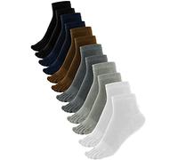 Bencailor 6 Paia Calzini a Cinque Dita a Compressione in Cotone (Nero, Bianco, Grigio Scuro e Chiaro, Caffè, Navy, M)