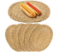 Bencailor Set di 6 tovagliette ovali in alga marina naturale, per casa, sala da pranzo, cucina, feste, decorazione