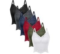 Bencailor Y2K Top Fairy Grunge Y2K, Top Corto Patchwork in Pizzo a Costine, Canotta Corta in Maglia a Coste Y2K, Abbigliamento per Donne e Ragazze, Come da Immagine., S