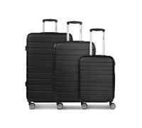 Bench Set di 3 valigie rigide | trolley da viaggio in materiale ABS robusto di alta qualità | per uomo e donna | 4 ruote doppie e lucchetto TSA | serie Seattle, Nero , Koffer Set (3-teilig), Set di