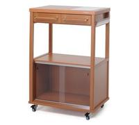 Carrello da cucina 62x42xh90 cm - Vano microonde 53x36xh32 Benchef Noce Struttura in legno massiccio di faggio 339506