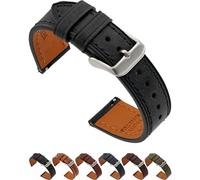 Benchmark Basics Cinturino in pelle a sgancio rapido, cinturino in pelle di alta qualità, per uomini e donne, colore e larghezza a scelta, 18 mm, 20 mm, 22 mm, 20mm, Senza pietra