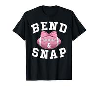 Bend And Snap Football Game Day Coquette Bow Pink Football Maglietta