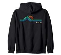 Bend Oregon USA Retro Montagna Tramonto Design Felpa con Cappuccio