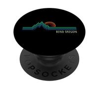 Bend Oregon USA Retro Montagna Tramonto Design PopSockets PopGrip Adesivo