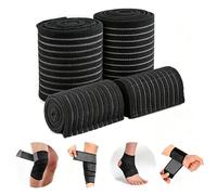 Benda a compressione, 4 fasce elastiche per ginocchio, polpaccio, autoadesive, per sport, traspiranti, per braccio, gomito, polpaccio, caviglia, polpaccio