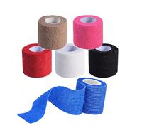 Benda adesiva da 2 pollici per 5 iarde, benda coesiva traspirante, rotoli di benda elastica autoadesiva per attività sportive, polso, caviglia e accessori da palestra Colori misti: confezione da 6,Ner