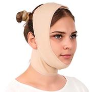 Benda avvolgente post-chirurgica a compressione per collo e mento, per donne, viso più snello, rafforzamento delle guance, copertura del collo, Beige, S