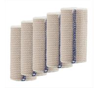 Benda elastica a 5 rotoli - Compressione con chiusura automatica e clip extra, senza lattice per lo sport, C