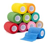 Benda Elastica Autoadesiva, 10 Rotoli 7.5cm x 4.5 m Bendaggio per Animali Domestici, Benda Non Tessuto Traspirante per Polso, Caviglia, Dita, Ginocchio