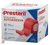 BENDA ELASTICA AUTOADESIVA LATEX FREE PRESTERIL CM 5X4,5 M TESI ROSSO