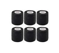 Benda elastica autoadesiva monouso non tessuta atletica antiscivolo con benda for maniglia for tatuaggio con nastro nero all'ingrosso(6PCS Black)