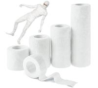 Benda Elastica Autoadesiva Salvapelle per Fasciatura - 5 Rotoli di Tessuto Non Tessuto, Ideale per Sport e Costume da Mummia di Halloween