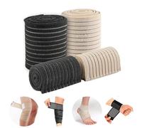 Benda Elastica Compressiva, 4 Pezzi Polpaccera Compressione Uomo e Donna, Benda Elastica Coesiva Benda Elastica Autoadesiva Polpaccera Compressione Donna e Uomo Ginocchiera regolabile con compression