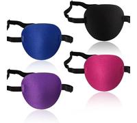 Benda Occhi 3D Regolabile - Kit Medico per Protezione Oculare, Ideale per Bende Oculari per Piccoli, Adatto per Occhio Destro o Sinistro, Costume da Pirata, 4 Pezzi