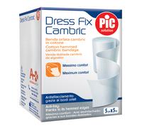 Pic Dress Fix Cambric - Benda di garza idrofila per fissare le medicazioni, 1 rotolo da 7 cm x 5 m