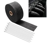 Benda Termica per Scarico Marmitta 5M Bende Termiche Moto Nastro Termico Protezione Calore Scarico Benda Termica Scarico con 10 Fascette Metalliche per Tubi di Scarico per Auto e Moto