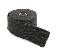 Benda Termica per Scarico Marmitta Nero moto nero 1.6mm x 5cm x 5m roll roll nero titanio header termico di scarico termico tubo wrapper nastro di calore + cravatte in acciaio inox kit w / 6 cinghie