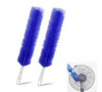 Bendable Microfiber Head,Reusable Dust Remover, fan cleaner brush, Washable ldeal for Electric Fans Air Conditioning, Home Car Vents, Curtain, Non-disassembly Cleaning (Blue + Blue)
