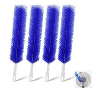 Bendable Microfiber Head,Reusable Dust Remover, fan cleaner brush, Washable ldeal for Electric Fans Air Conditioning, Home Car Vents, Curtain, Non-disassembly Cleaning (4pcs Blue)