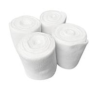 Bendaggio per zampe di cavallo in pile spesso bianco, 4 rotoli di supporto per le gambe da equitazione, protezione morbida e riutilizzabile per gli stivali durante allenamento e