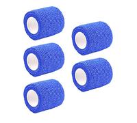 Bende coesive, autoadesive non tessute elastiche per lo sport, nastro per polso e caviglia, morbido e traspirante, 5 rotoli da 10 cm x 4,5 m, colore: blu