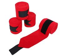 Bende per gambe di cavallo spesse da 4 pezzi, accessori per avvolgere in pile rosso antiscivolo, materiale super morbido e traspirante con gancio e anello in nylon, fasce per
