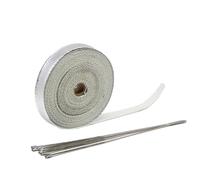 Bende Termiche Moto Nastro termico for isolamento in lana di vetro isolante for involucro di scarico 5cm * 5M 10M 15M 20M Fascette in acciaio inossidabile resistente Benda Termica Per Scarico Marmitta