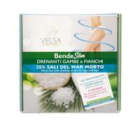 BENDESlim DRENANTI AI SALI DEL MAR MORTO, ANTICELLULITE, BENDAGGI ESTETICI PER GAMBE, FIANCHI E PANCIA. 2 BENDE DA 250 ML CON PANTALONE IN CARTENE E SLIP MONOUSO OMAGGIO