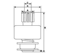 Bendix motorino di avviamento Senso rotazione orario 137889 HC-Cargo