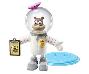 BendyFigs The Noble Collection Spongebob Squarepants Sandy - Noble Toys 16 cm Bendable Posable Collectible Doll Figure with Stand and Mini Accessory
