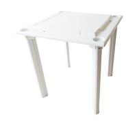Bene Casa - Tavolo da gioco e domino bianco per interni ed esterni, include porta tessere domino e Scrabble e porta bicchieri - Le gambe del tavo