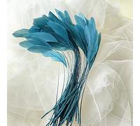 Bene Omnia naturale sciolto spogliato Coque piume per Millinery & Fascinators cappello fare copricapo costume tinto Gallo piuma 12,7-17,8 cm (#41 Teal, 10 pezzi)