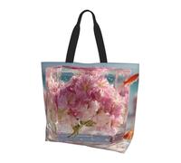 Beneath the Cherry Blossoms - Borsa a tracolla leggera da donna, riutilizzabile, robusta e durevole, per i pendolari quotidiani