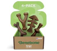 Benebone Confezione da 4 Giochi per Cani, L, per Masticatori Forti <90 lb | Durevole, Multipack, Super Masticatore, Made in USA, Ossa per cani, Di lunga durata, Ogni taglia, Li occupa