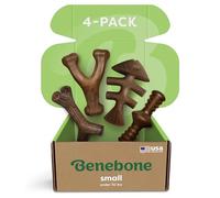 Benebone Confezione da 4 Giochi per Cani, S, per Masticatori Forti <30 lb | Durevole, Multipack, Super Masticatore, Made in USA, Ossa per cani, Di lunga durata, Ogni taglia, Li occupa