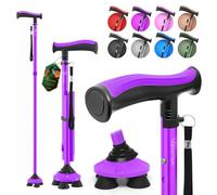 BeneCane Bastone da passeggio per uomini e donne bastone da passeggio per anziani bastone pieghevole Quad Cane regolabile leggero robusto autoportante pieghevole